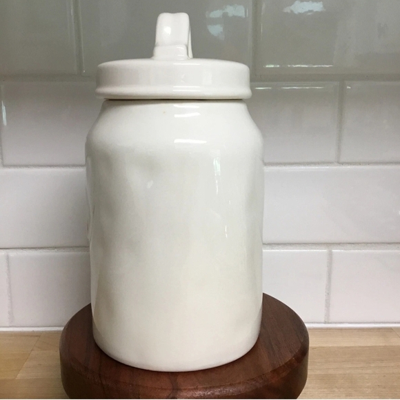 White Ceramic Kitchen Canister - Picture 2 of 9